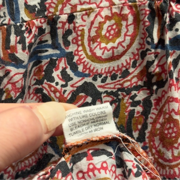 Jennifer And Grace Women's Lattice Yoke Printed Blouse Top Size L - Picture 4 of 7